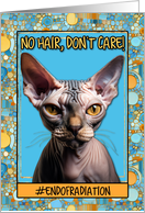 End of Radiation Congratulations Hairless Sphynx Cat card