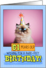 61 Years Old Happy Birthday Himalayan Cat card