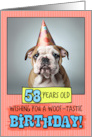 58 Years Old Happy Birthday Bulldog Puppy card