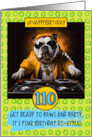 110 Years Old Happy Birthday DJ Bulldog card