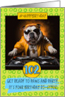 102 Years Old Happy Birthday DJ Bulldog card