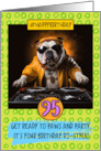 95 Years Old Happy Birthday DJ Bulldog card