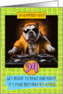94 Years Old Happy Birthday DJ Bulldog card