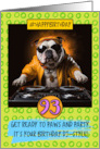 93 Years Old Happy Birthday DJ Bulldog card