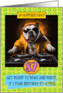 87 Years Old Happy Birthday DJ Bulldog card