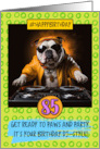 85 Years Old Happy Birthday DJ Bulldog card
