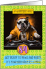 84 Years Old Happy Birthday DJ Bulldog card