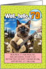 79 Years Old Happy Birthday Siamese Cat Playing Guitar card