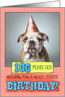 106 Years Old Happy Birthday Bulldog Puppy card