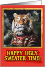 Tiger Ugly Sweater Christmas card