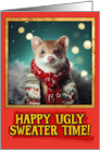 Stoat Ugly Sweater Christmas card