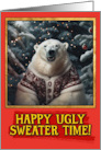 Polar bear Ugly Sweater Christmas card
