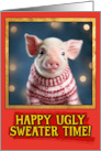 Piglet Ugly Sweater Christmas card