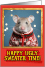 Mouse Ugly Sweater Christmas card