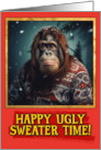 Orangutan Ugly Sweater Christmas card
