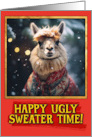 Llama Ugly Sweater Christmas card