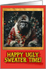 Gorilla Ugly Sweater Christmas card