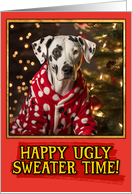 Dalmatian Ugly Sweater Christmas card