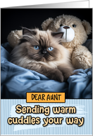 Aunt Warm Cuddles Himalayan Cat card
