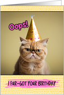 Belated Birthday Wishes Cat card