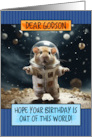 Godson Happy Birthday Space Hamster card