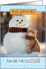 Godfather Thinking of You Ginger Cat and Snowman card