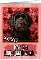 Portuguese Water Dog and Roses Valentine’s Day card