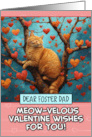 Foster Dad Valentine’s Day Ginger Cat in Tree with Hearts card