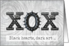XOXO Love and Kisses Goth Style card