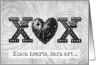 XOX Love and Kisses Goth Style card