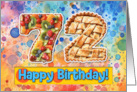 72 Years Old Happy Birthday Cake card