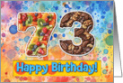 73 Years Old Happy Birthday Cake card