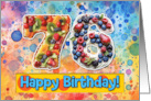 76 Years Old Happy Birthday Cake card