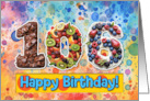106 Years Old Happy Birthday Cake card