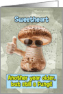 Sweetheart Happy Birthday Thumbs Up Fungi with Sunglasses card
