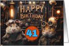 41 Years Old Happy Birthday Steampunk Hamsters card