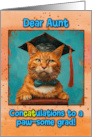 Aunt Congratulations Graduation Ginger Cat card
