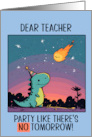 Teacher Happy Birthday Kawaii Cartoon Dino card