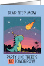 Step Mom Happy Birthday Kawaii Cartoon Dino card