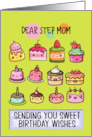 Step Mom Happy Birthday Sweet Kawaii Birthday Cakes card