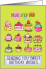 Step Dad Happy Birthday Sweet Kawaii Birthday Cakes card