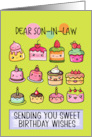 Son in Law Happy Birthday Sweet Kawaii Birthday Cakes card