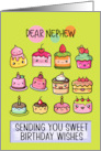 Nephew Happy Birthday Sweet Kawaii Birthday Cakes card
