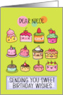 Niece Happy Birthday Sweet Kawaii Birthday Cakes card