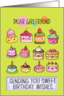 Girlfriend Happy Birthday Sweet Kawaii Birthday Cakes card