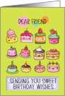 Friend Happy Birthday Sweet Kawaii Birthday Cakes card