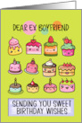 Ex Boyfriend Happy Birthday Sweet Kawaii Birthday Cakes card