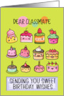 Classmate Happy Birthday Sweet Kawaii Birthday Cakes card