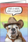 Happy Pride Cowboy English Bulldog card