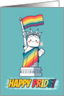 Happy Pride kawaii Rainbow Lady Liberty card